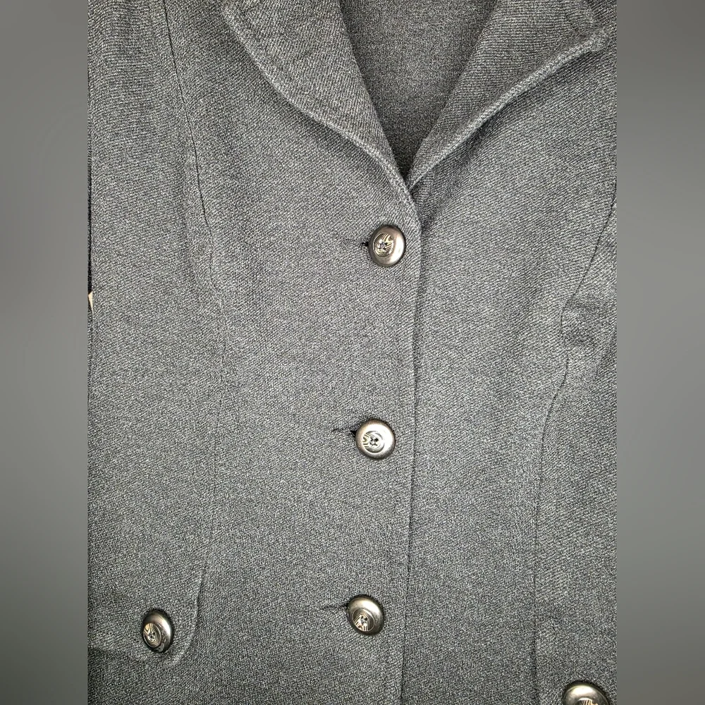 Cabi Ponte Knit Blazer Gray Contrast Trim Size Small - Picture 3 of 10
